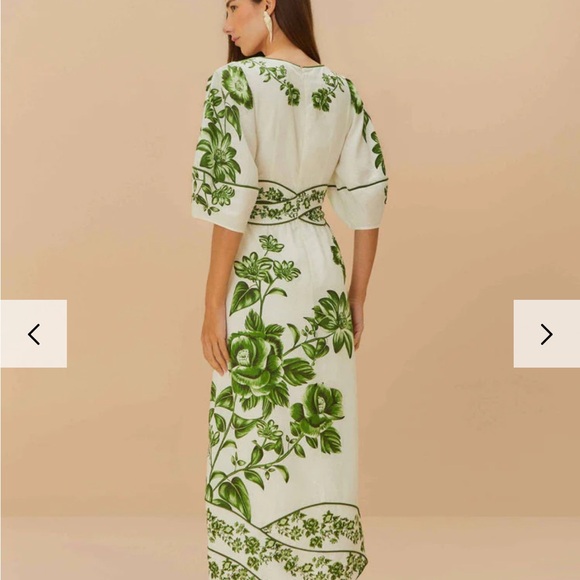 FARM Rio Green and White Floral Dress - Picture 2 of 8